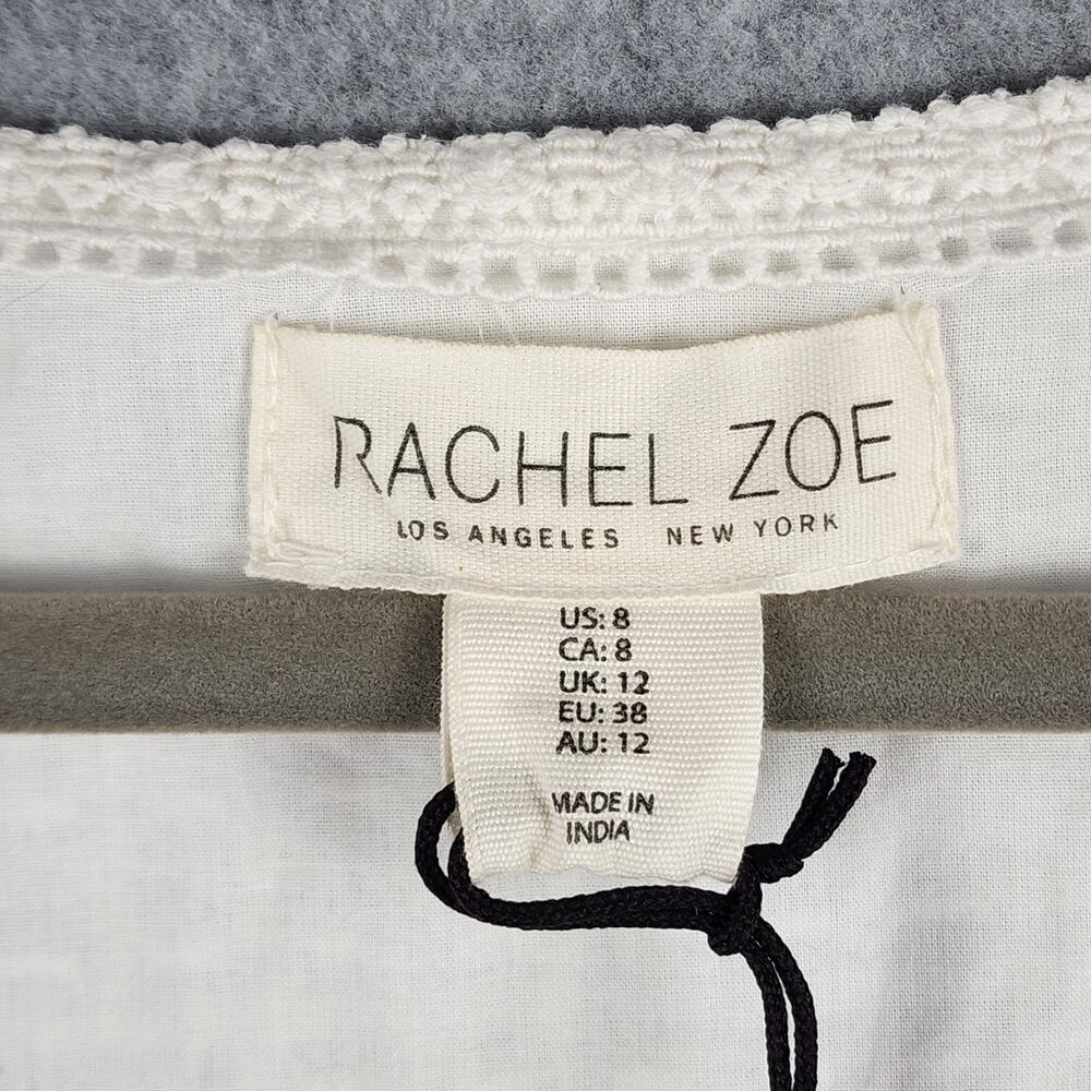 Rachel Zoe White Maxi Dress Lace Eyelet Boho Size 8 - Picture 12 of 13